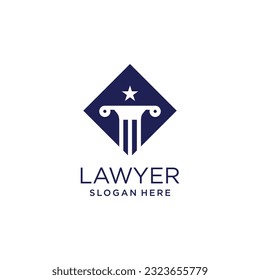 Diseño vectorial del logo de la firma de leyes con una idea única y creativa