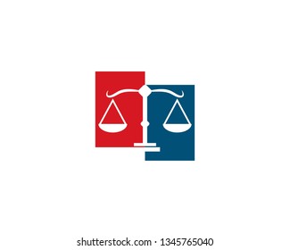 Law Firm logo vector template, Scales of justice