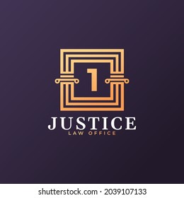 Law Firm Number 1 Logo Design Template Element