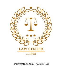 Law firm, office, center logo design. Vector illustration