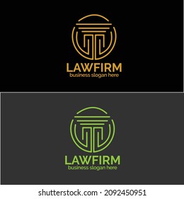 Law Firm Pillar Column Vector Logo