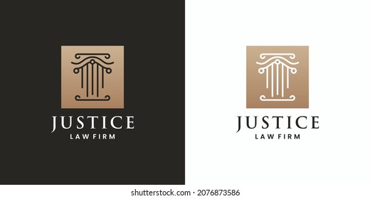 law firm pillar justice logo design. symbol about justice