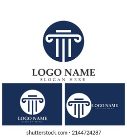 Law Firm Pillar Logo Template Vector