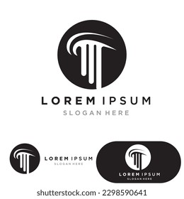 Law Firm Pillar Logo Template-Vector