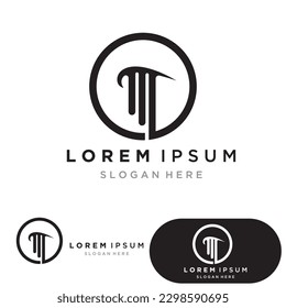 Law Firm Pillar Logo Template-Vector