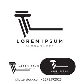 Law Firm Pillar Logo Template-Vector