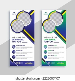 Law firm Roll up Banner Lawyer corporate service DL Flye business company X stand Banner Design