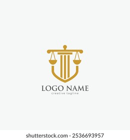 Law Firm, scale, advocate, justice, jury, judgment, attorney law logo template