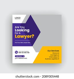 Law Firm Service And Law Consultation Social Media Post And Web Banner Template
