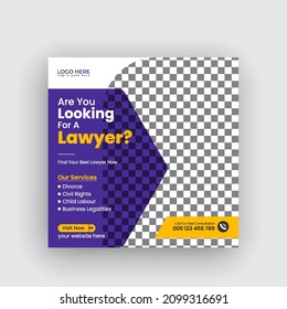 law Firm service and law consultation social media post and web banner template