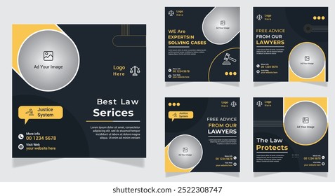 law Firm service and law consultation social media post template design.