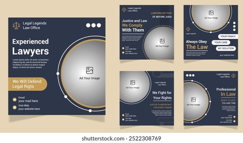 Law Firm service and law consultation social media post banner design.