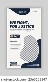 Law Firm Service Story  Banner Design, Law Consulting Social Media Vertical Banner, Law Consulting web Vertical Banner template
