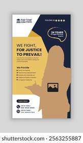 Law Firm Service Story  Banner Design, Law Consulting Social Media Vertical Banner, Law Consulting web Vertical Banner template