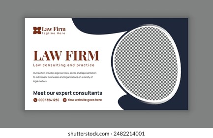 Law firm services social media post design or law consulting web banner template, and Instagram post or square flyer template