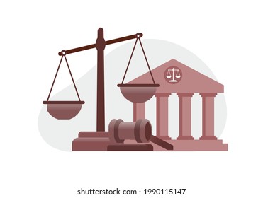 Law firm services vector illustration for landing page website flat vector template 