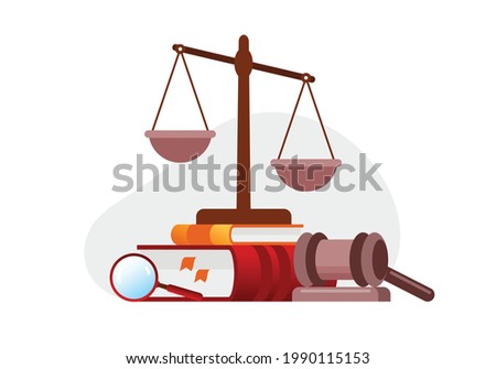 Law firm services vector illustration for landing page website flat vector template 