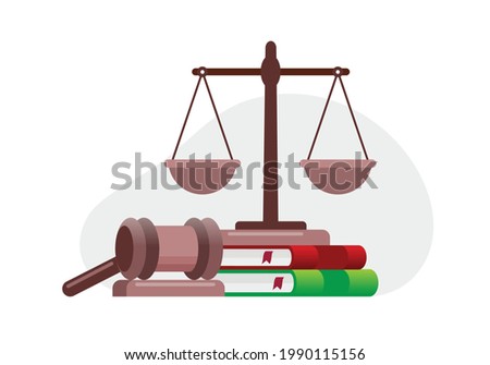 Law firm services vector illustration for landing page website flat vector template 