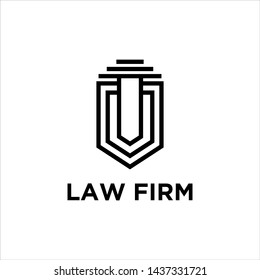 law firm shield logo stock design