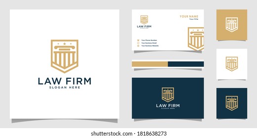 law firm shield logo vector design