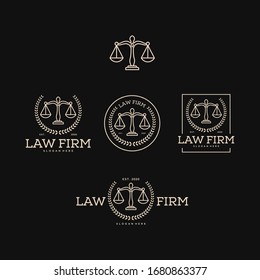 law firm simple line vintage logo design template Premium Vector