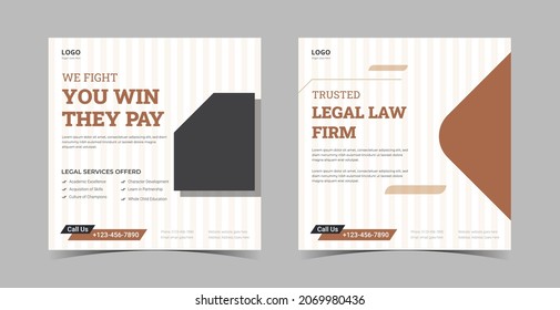 Law firm social media design bundle. Lawyer service poster template.