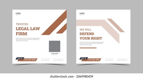 Rechtsanwaltskanzlei für Social Media-Design-Paket. Lawyer Service Poster Vorlage.