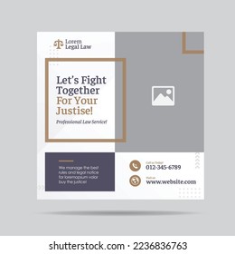 Law firm Social Media Post Design or Law and Justice Web Banner Design or Legal web template