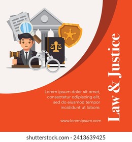 Law firm social media post design or law and justice template design