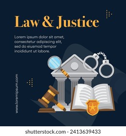 Law firm social media post design or law and justice template design