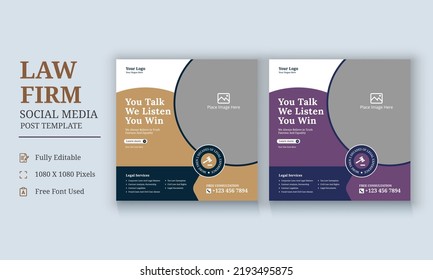 Law Firm Social Media Template, Law Firm and Legal Services Social Media, Law Firm and Consultancy Social Media Template, Legal Corporate Law Firm Business poster leaflet template design