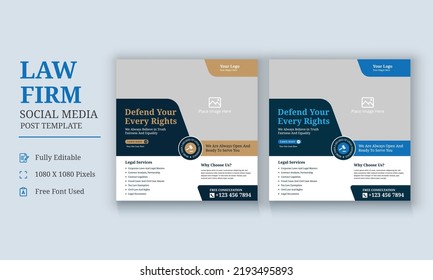 Law Firm Social Media Template, Law Firm and Legal Services Social Media, Law Firm and Consultancy Social Media Template, Legal Corporate Law Firm Business poster leaflet template design