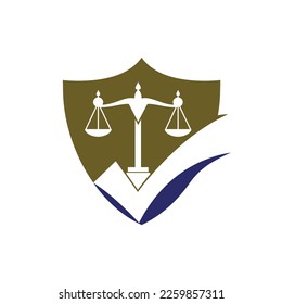 Law firm vector  design. Law scale with check sign icon vector design.