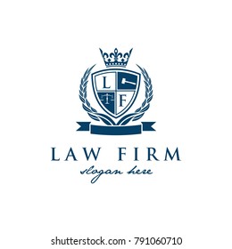 Law Firm,Law Office, Lawyer Services, Luxury Vintage Crest Logo, Vector Logo Template