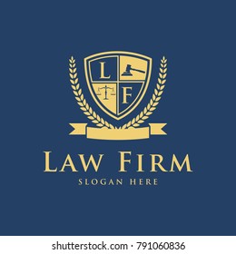 Law Firm,Law Office, Lawyer services, Luxury vintage crest logo, Vector logo template