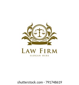 Law Firm,Law Office, Lawyer services, Luxury vintage crest logo, Vector logo template