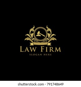 Law Firm,Law Office, Lawyer services, Luxury vintage crest logo, Vector logo template