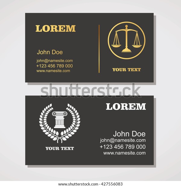 Law Firmlaw Office Lawyer Servicesbusiness Card Stock Vector (Royalty ...