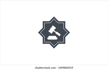 Law flat minimal icon design with hammer