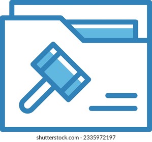Law Folder Blue Icon - Single Icon, Vector