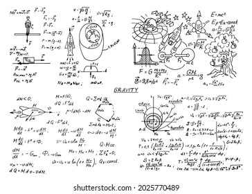 Law Force Gravity Physical Equations Formulas Stock Vector (Royalty ...