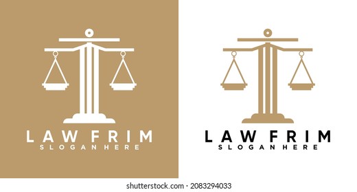 law frim logo design with style and cretive concept