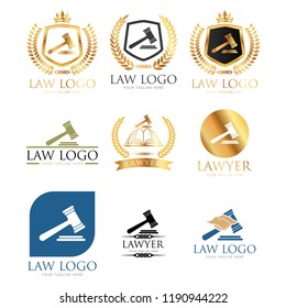 Law Frm Logo Set. Lawyer logo design templates. Law office logo set. 
