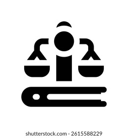 law glyph icon. Strong and solid vector icon for websites, mobile interfaces, presentations, and visual branding. High quality and easy to edit.