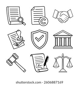 Law and Governance Illustrations Vector set.