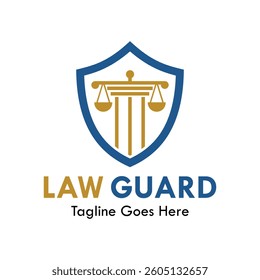Law guard design logo template illustration