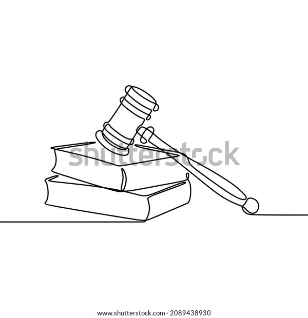 law\
hammer and book oneline continuous single line\
art