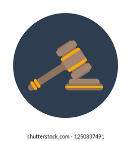 Law hammer flat icon. You can be used for several purposes like: websites, UI, UX, print templates, presentation templates, promotional materials, info-graphics, web and mobile phone apps.