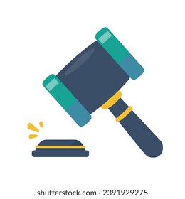 Law hammer icon The concept of tax punishment. Vector Illustration.