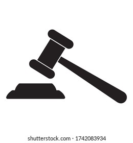 law hammer icon isolated vector
